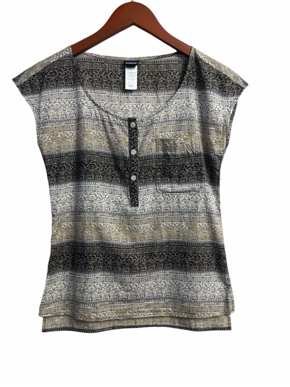 Patagonia Sedum Henley Top Short Sleeve Henley Size 0